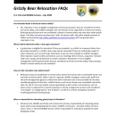 FAQs - Montana Grizzly Bear Relcocations