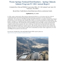 Warm Springs National Fish Hatchery -Spring Chinook Salmon Program FY 2021 Annual Report