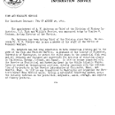 The Appointment of A.W. Anderson as Cheif of Division of Fishery Industries, FWS August 25, 1943