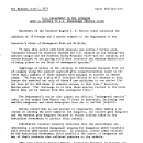 U.S. Department of the Interior Adds 21 Animals to U.S. Endangered Species Lists June 1, 1973