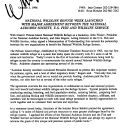 National Wildlife Refuge Week Launched With Major Agreement Between the National Audubon Society, U.S. Fish and Wildlife Service October 03, 1996
