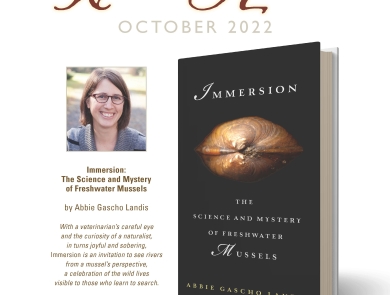 Poster for America’s Wild Read Fall 2022 with head and shoulders image of author and image of book cover for Immersion. Graphics: Richard DeVries/USFWS