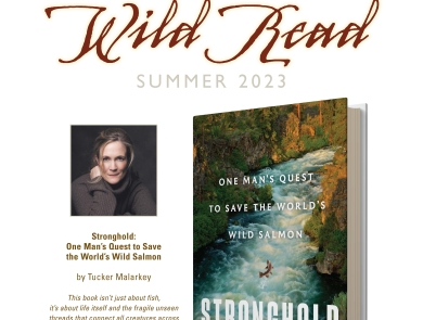 Poster for America’s Wild Read Summer 2023 with head and shoulders image of author and image of book cover for Stronghold. Graphics: Richard DeVries/USFWS