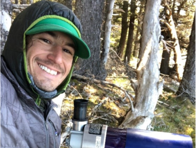 Service biologist collecting northern sea otter data in Kachemak Bay, Alaska