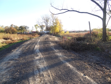 Dirt path in construction site.