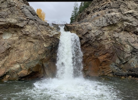 The 40-foot waterfall at Tieton Bridge in Washington is a problem for migrating fish.