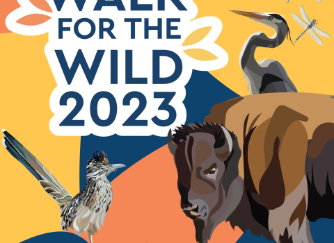 Walk for the Wild 2023 logo with representative wildlife 