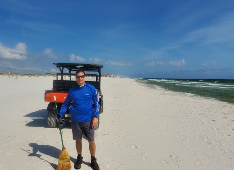Lt. Col. Scott Lamont conducts ghost crab surveys