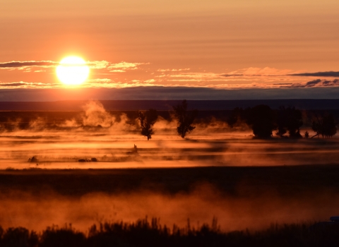 Winter sunrise over Seedskadee National Wildlife Refuge