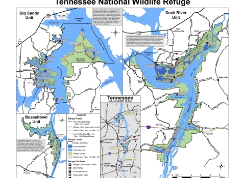 Tennessee National Wildlife Refuge map