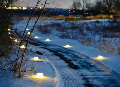 Luminary Hike in snow