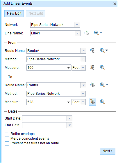 Add Linear Events widget Add Linear Events widget